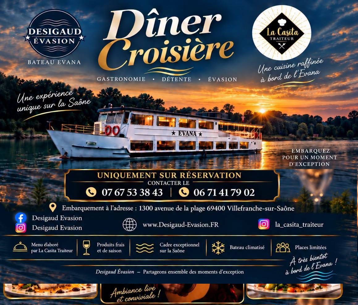 Affiche Dîner Croisière à bord de l’Evana